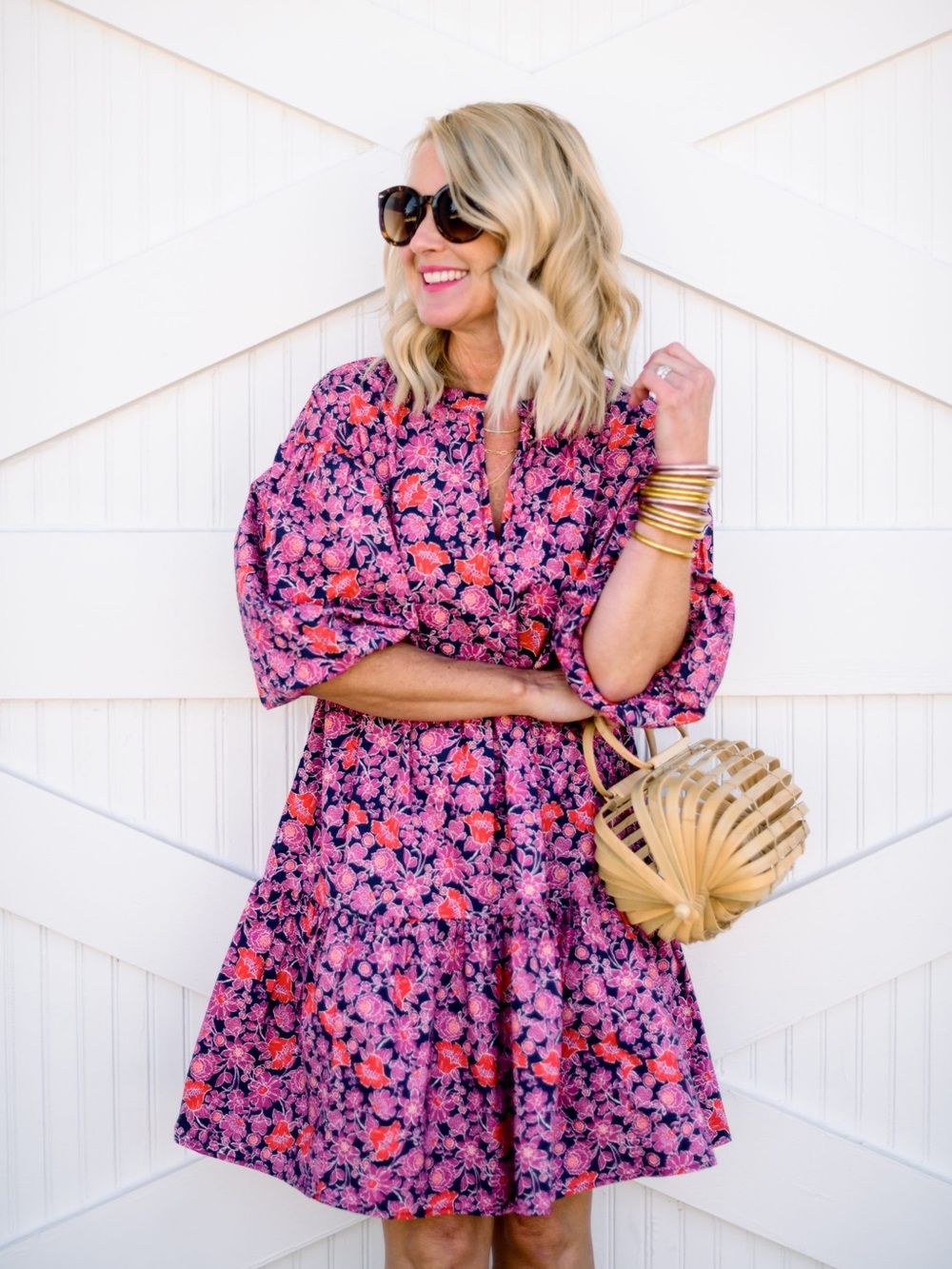Sundry x Evereve, The Anywhere Ditzy Floral 100% Cotton Dress, Size 2
